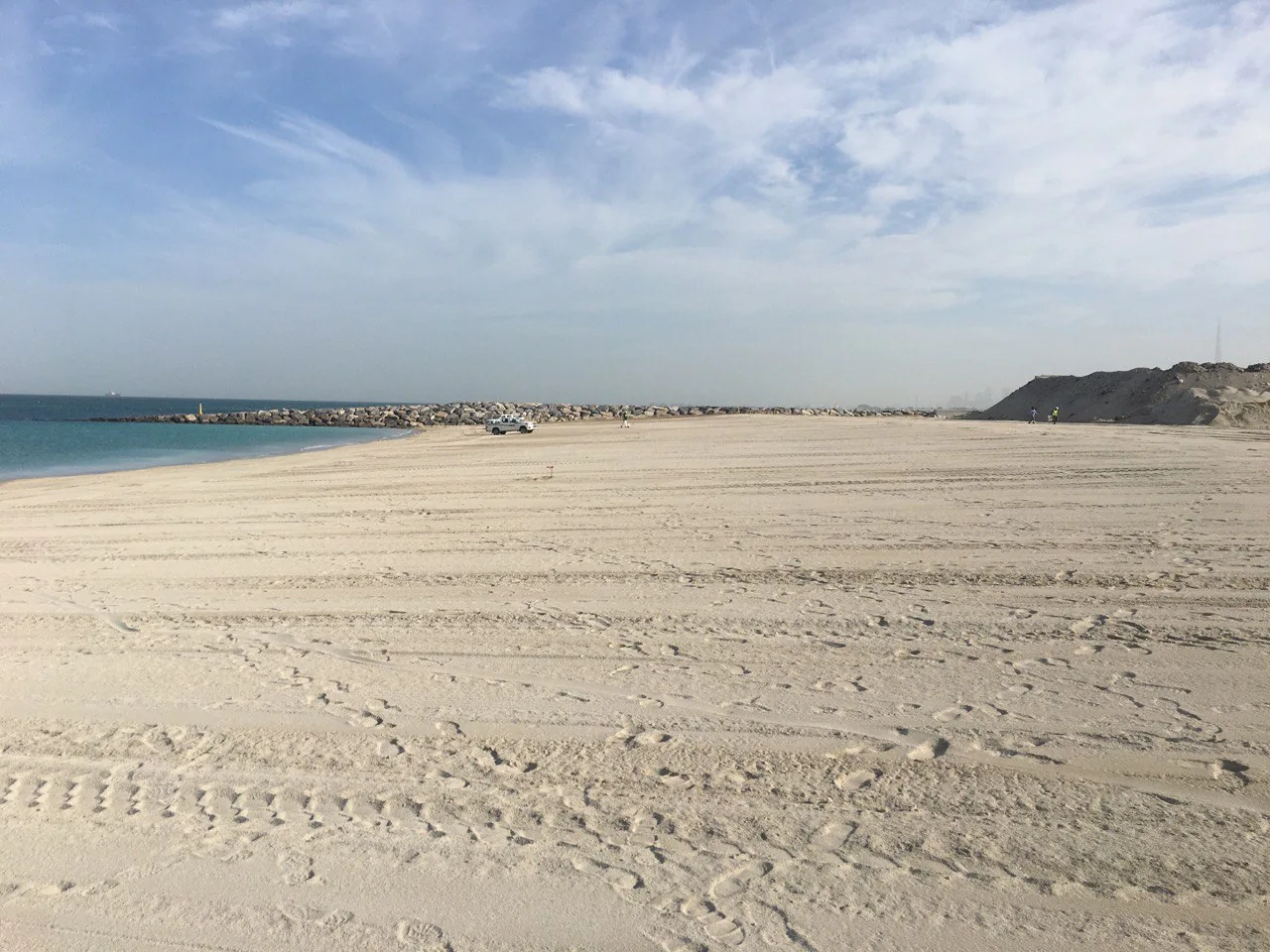 Profiled beach sand at Al Wasl Island Beach.